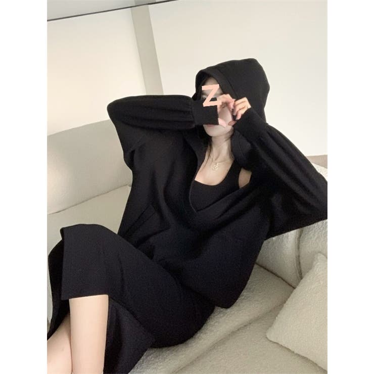 ホルターネックワンピース＆Vプルオーバーセットアップ/裾スリット | LETee | 詳細画像11 