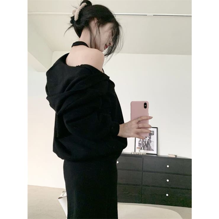 ホルターネックワンピース＆Vプルオーバーセットアップ/裾スリット | LETee | 詳細画像12 