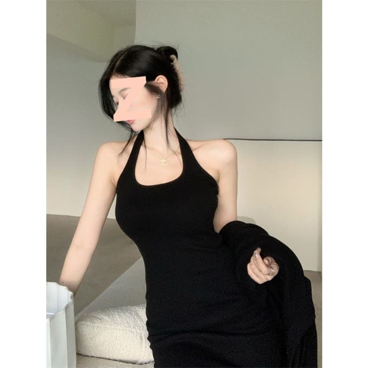 ホルターネックワンピース＆Vプルオーバーセットアップ/裾スリット | LETee | 詳細画像13 