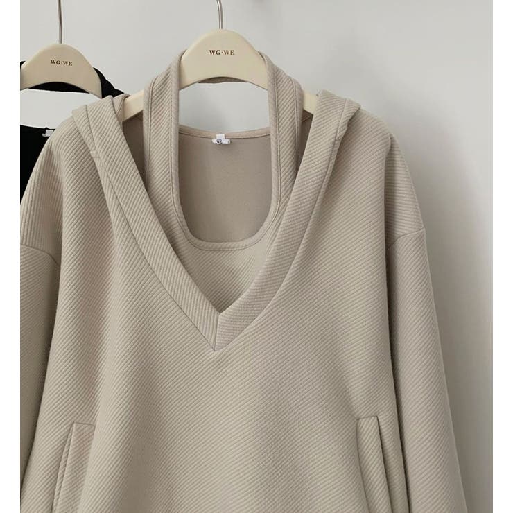 ホルターネックワンピース＆Vプルオーバーセットアップ/裾スリット | LETee | 詳細画像17 