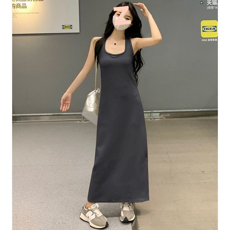 ホルターネックワンピース＆Vプルオーバーセットアップ/裾スリット | LETee | 詳細画像5 