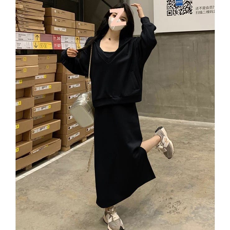 ホルターネックワンピース＆Vプルオーバーセットアップ/裾スリット | LETee | 詳細画像6 