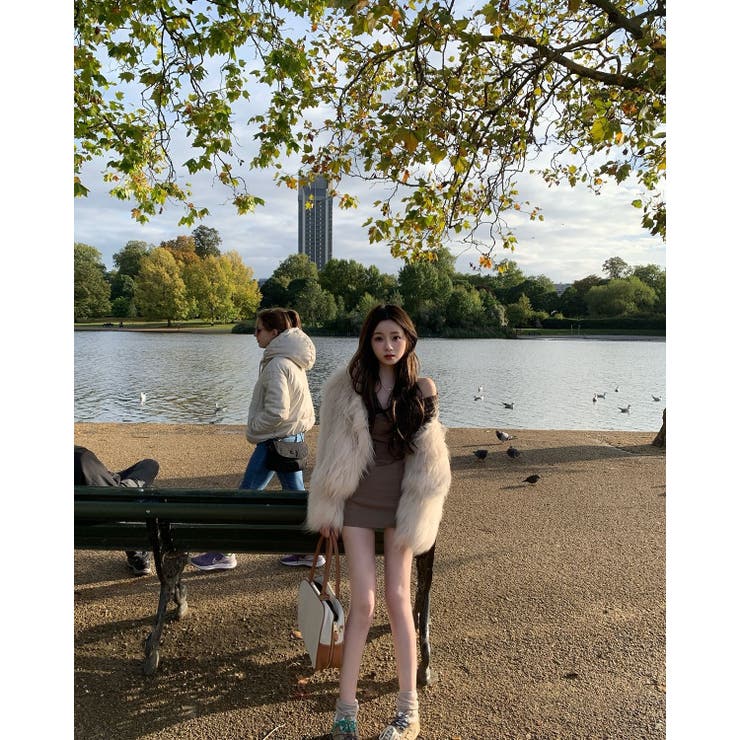 えり付きドッキングワンピース/オフショルダー/チェック使い | LETee | 詳細画像6 