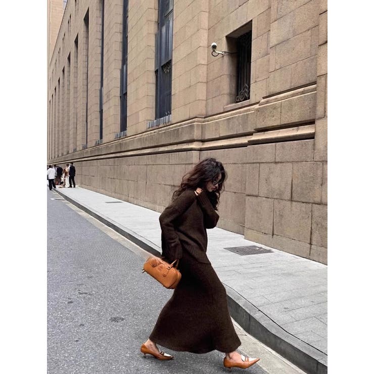 Ｖネックプルオーバー＆マーメイドスカート ニットスーツ | LETee | 詳細画像4 