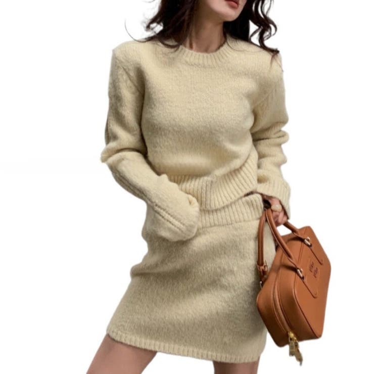 クルーネックプルオーバー＆タイトミニスカート ニットスーツ | LETee | 詳細画像8 