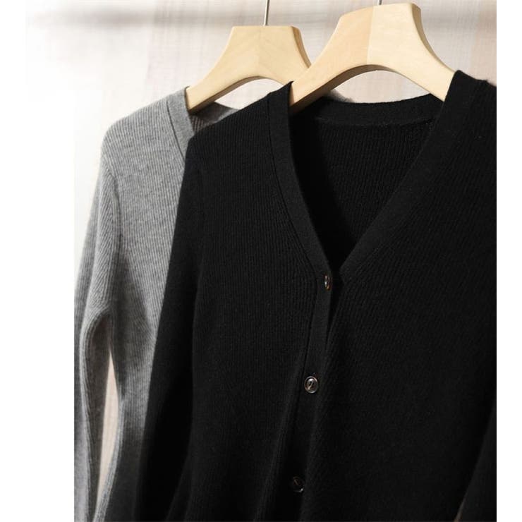 ペプラムカーディガン/Vネックカーデ/ニット/スソフリル | LETee | 詳細画像10 