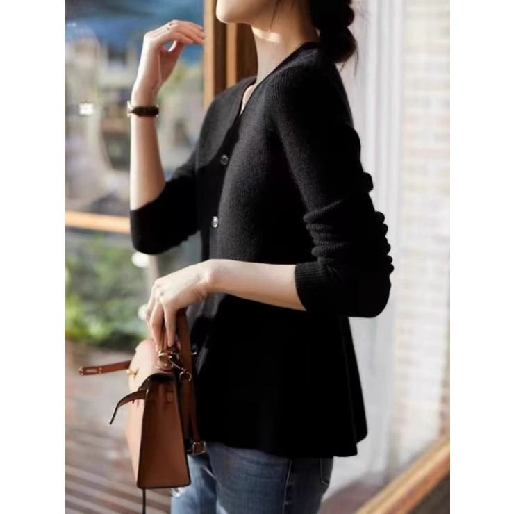 ペプラムカーディガン/Vネックカーデ/ニット/スソフリル | LETee | 詳細画像12 