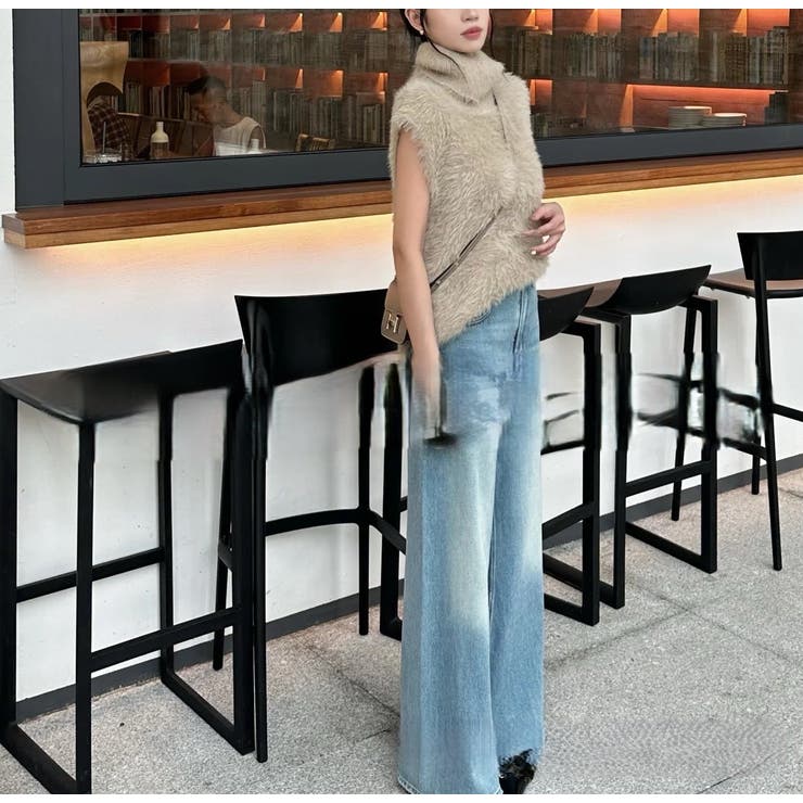 フェザーニットタートルネックプルオーバー/ノースリーブ/ベスト使い | LETee | 詳細画像9 