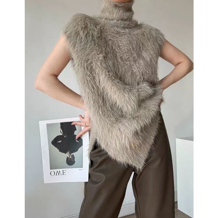 フェザーニットタートルネックプルオーバー/ノースリーブ/ベスト使い | LETee | 詳細画像11 