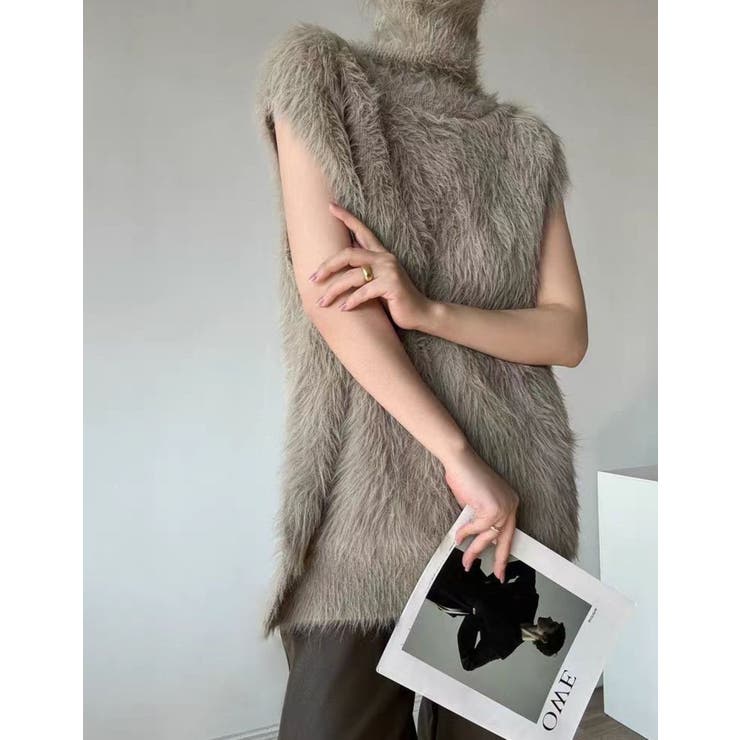 フェザーニットタートルネックプルオーバー/ノースリーブ/ベスト使い | LETee | 詳細画像6 