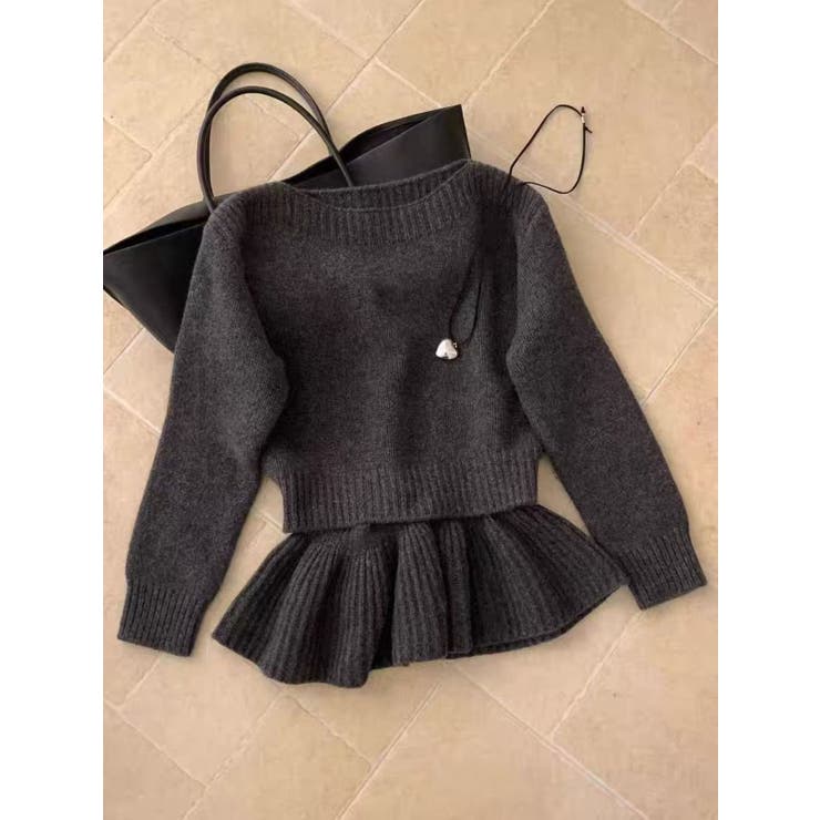 ボートネックニットプルオーバー/取り外しペプラム付 | LETee | 詳細画像9 