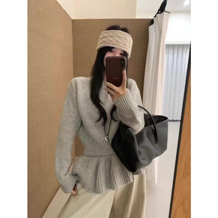 ボートネックニットプルオーバー/取り外しペプラム付 | LETee | 詳細画像5 