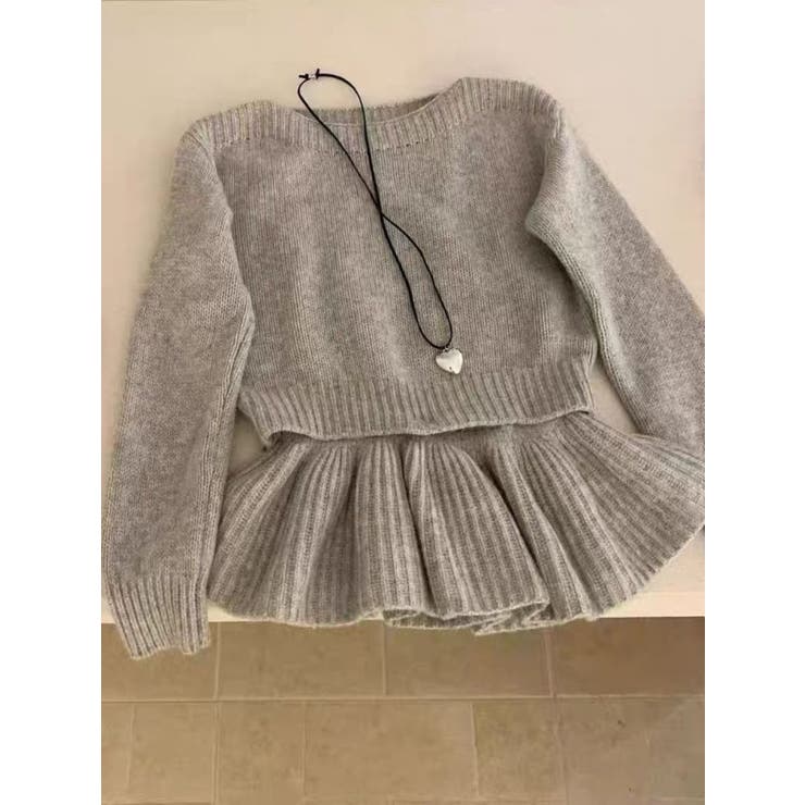 ボートネックニットプルオーバー/取り外しペプラム付 | LETee | 詳細画像7 