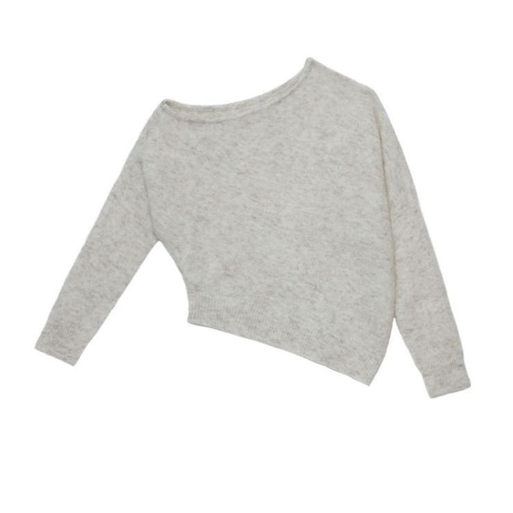 アシンメトリーネックニットプルオーバー/ドルマンスリーブ | LETee | 詳細画像9 