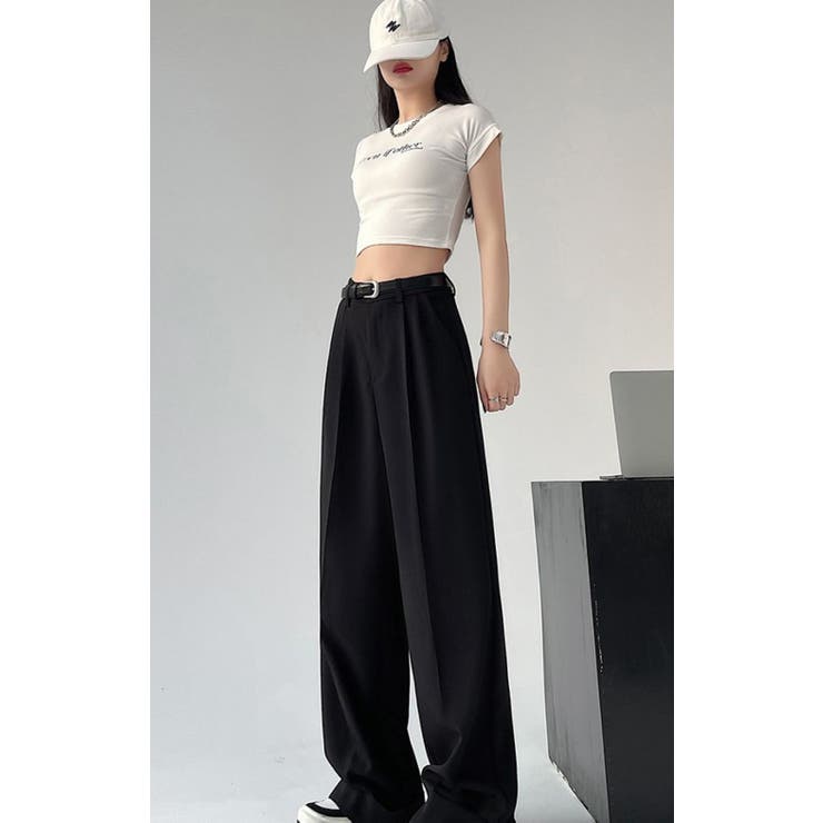 ツータックワイドレッグパンツ/ターンアップボトムス | LETee | 詳細画像13 