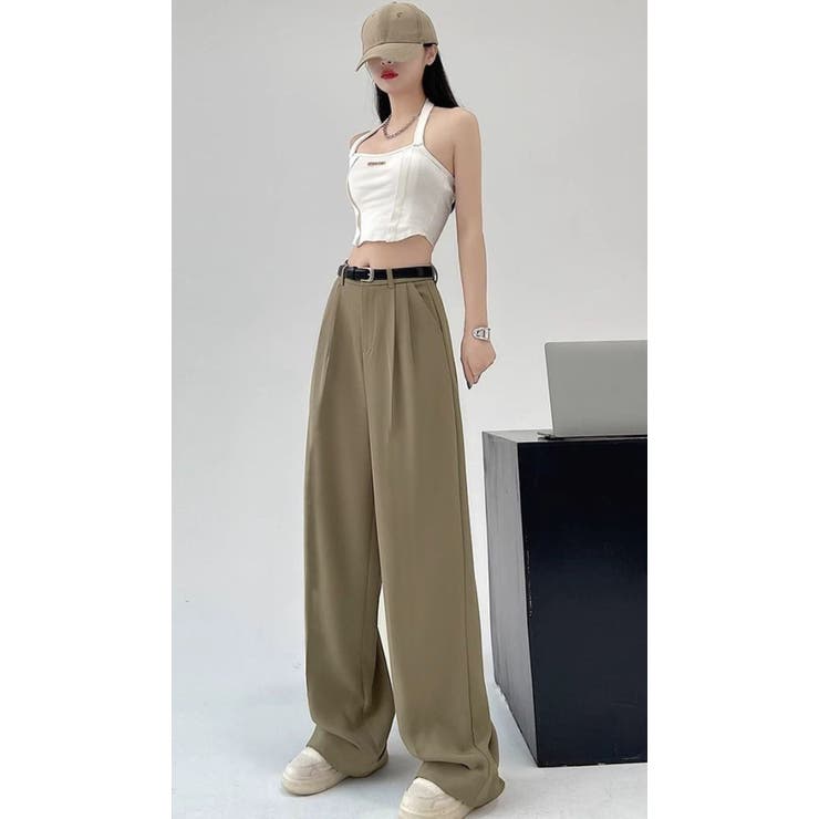 ツータックワイドレッグパンツ/ターンアップボトムス | LETee | 詳細画像1 