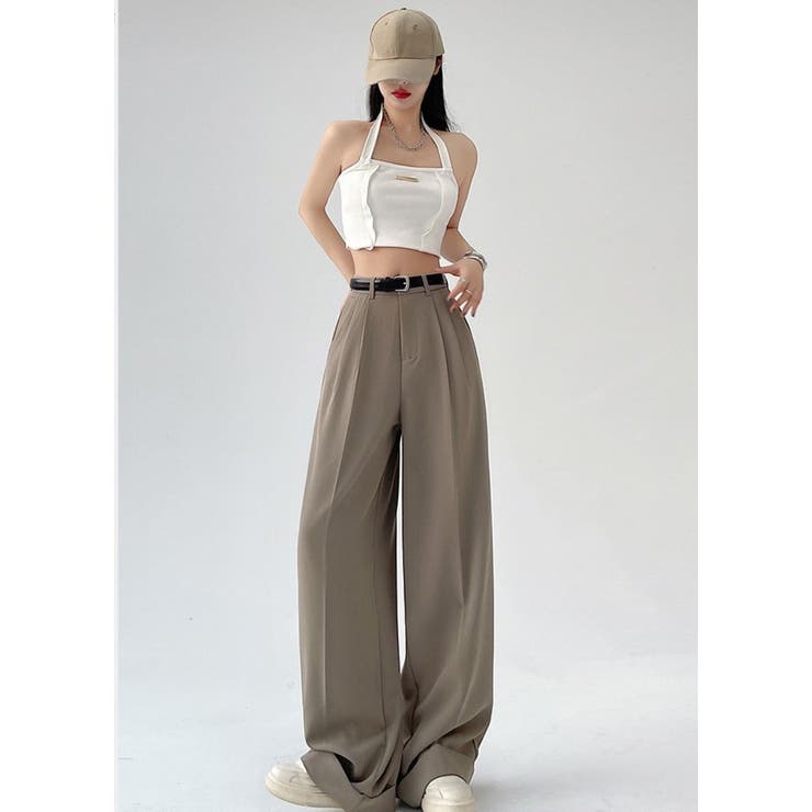 ツータックワイドレッグパンツ/ターンアップボトムス | LETee | 詳細画像2 