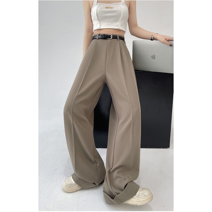 ツータックワイドレッグパンツ/ターンアップボトムス | LETee | 詳細画像3 