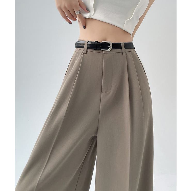 ツータックワイドレッグパンツ/ターンアップボトムス | LETee | 詳細画像5 