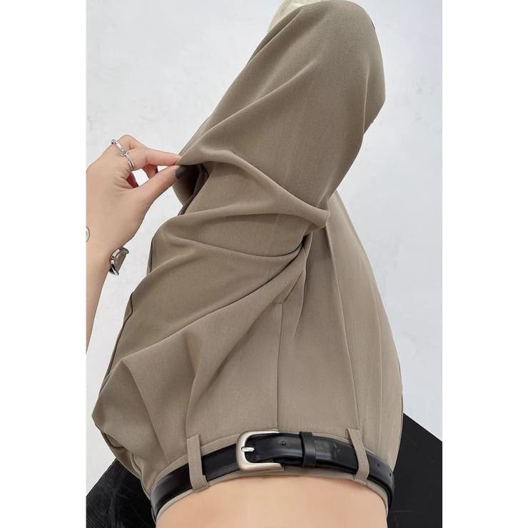 ツータックワイドレッグパンツ/ターンアップボトムス | LETee | 詳細画像7 