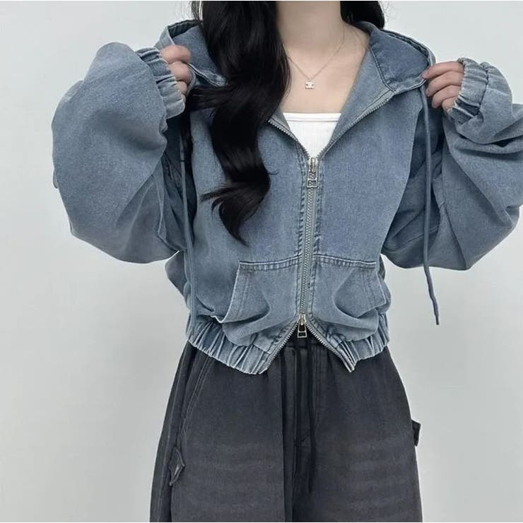 デニムパーカー/ZIPUPブルゾン | LETee | 詳細画像2 