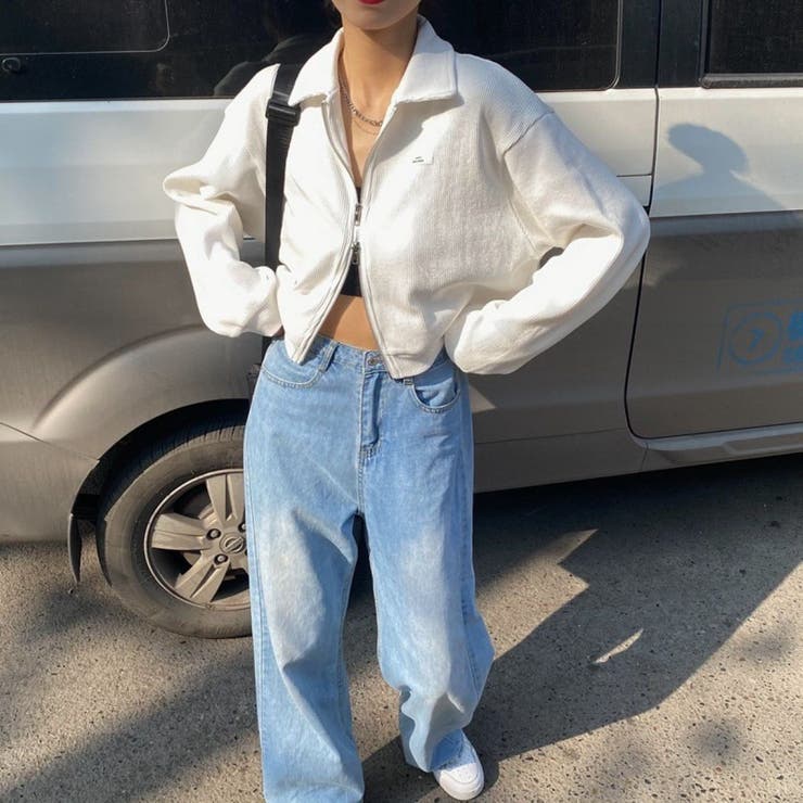 襟付きジップアップトップス/ダブルジップ/カットソージャケット | LETee | 詳細画像15 