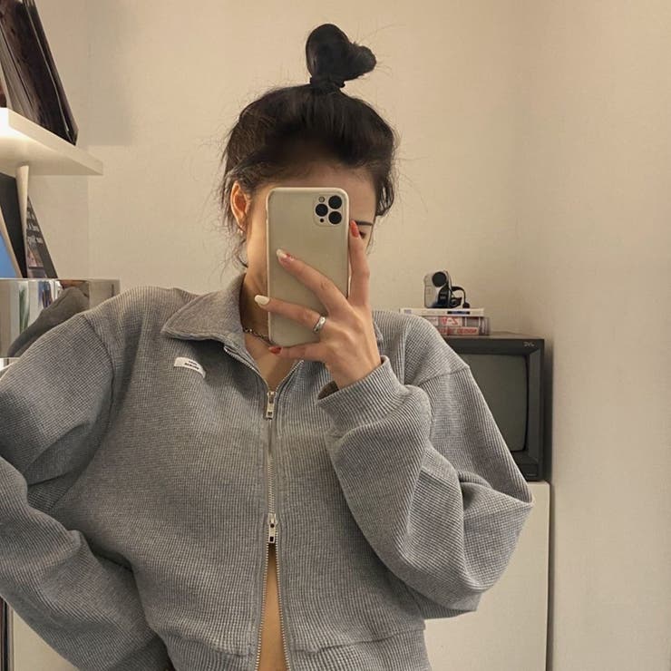 襟付きジップアップトップス/ダブルジップ/カットソージャケット | LETee | 詳細画像6 