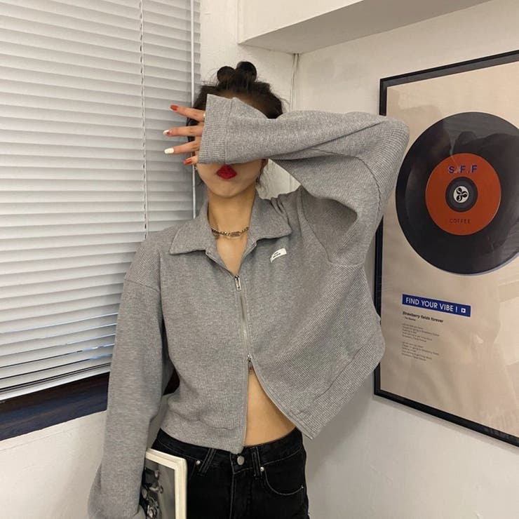 襟付きジップアップトップス/ダブルジップ/カットソージャケット | LETee | 詳細画像8 