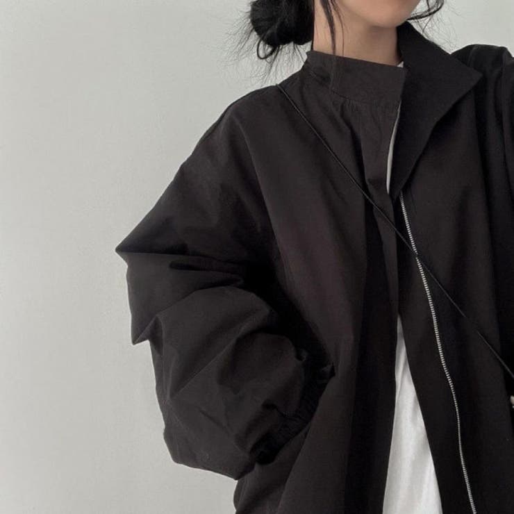 ボリューム袖ジップアップジャケット/スタンドカラー/ドローコード付 | LETee | 詳細画像5 