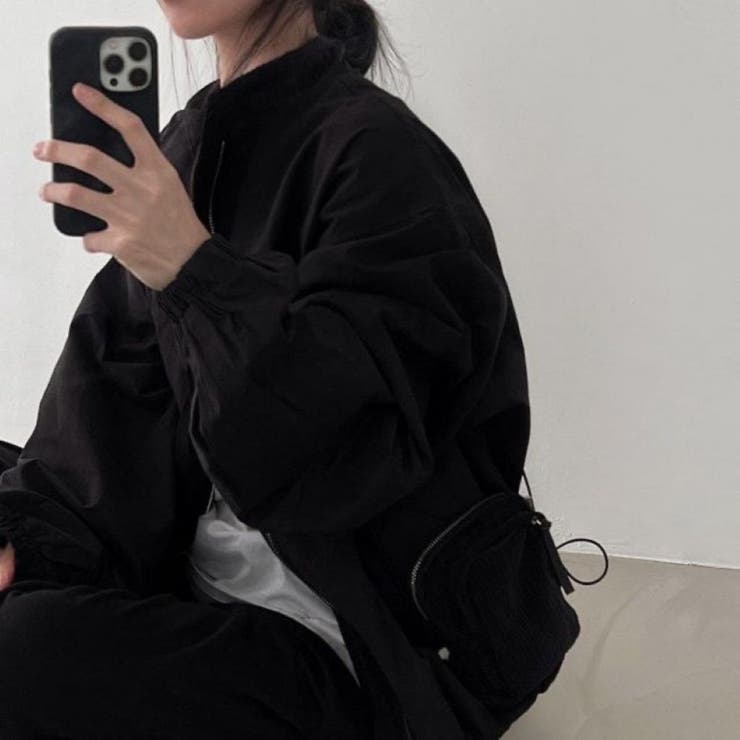 ボリューム袖ジップアップジャケット/スタンドカラー/ドローコード付 | LETee | 詳細画像7 