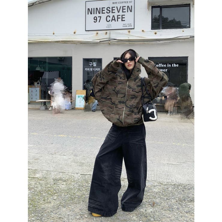 カモフラージュプリントパーカー/ジップアップパーカー | LETee | 詳細画像10 