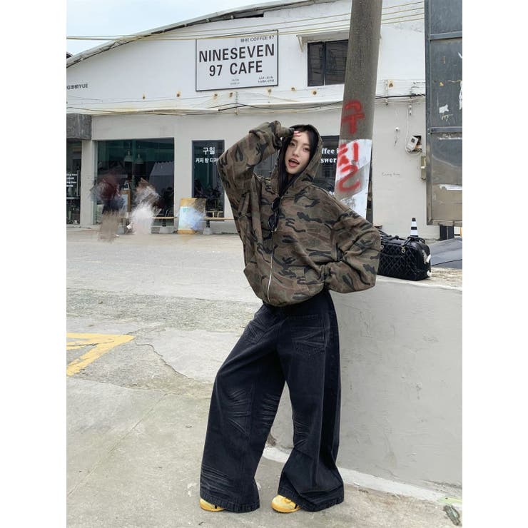 カモフラージュプリントパーカー/ジップアップパーカー | LETee | 詳細画像8 