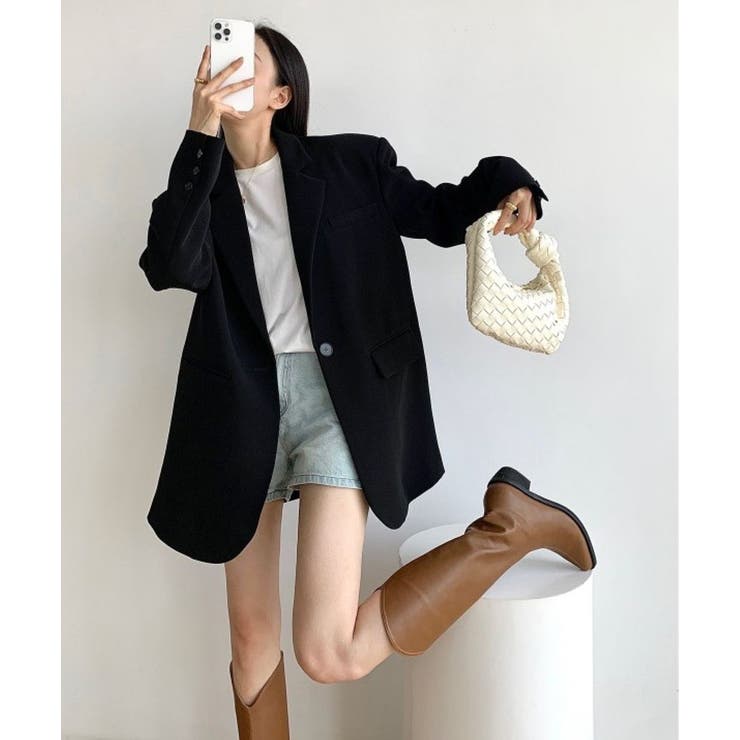 BLACK | ワンボタンテーラードジャケット | LETee