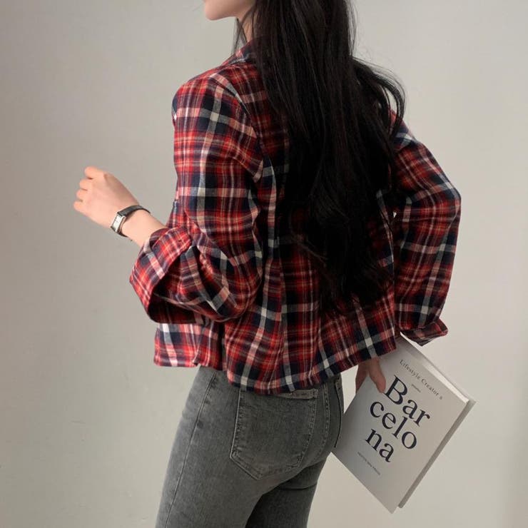 チェック柄クロップドシャツジャケット | LETee | 詳細画像10 