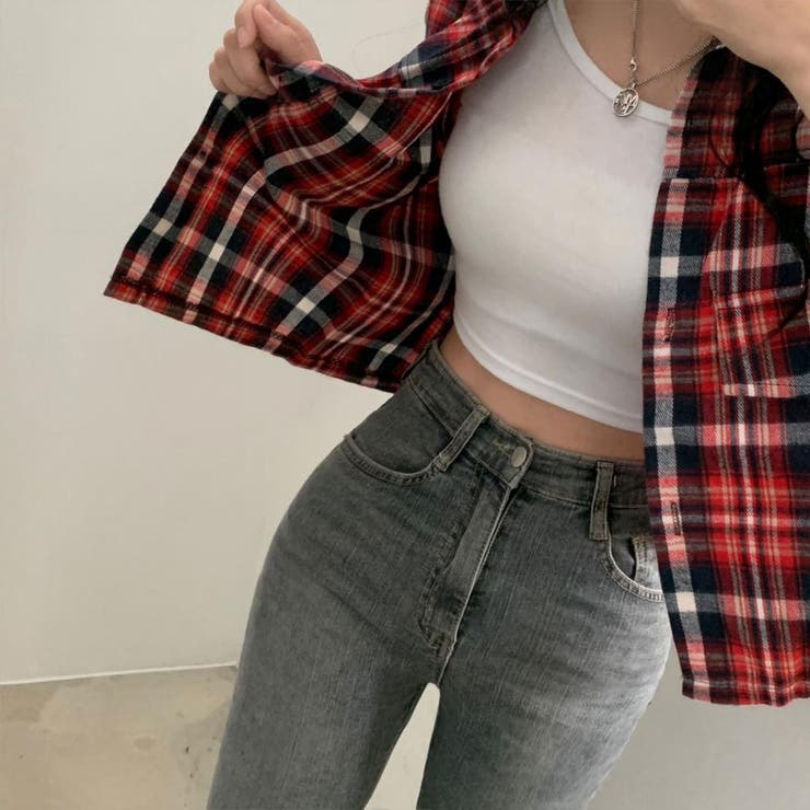 チェック柄クロップドシャツジャケット | LETee | 詳細画像12 