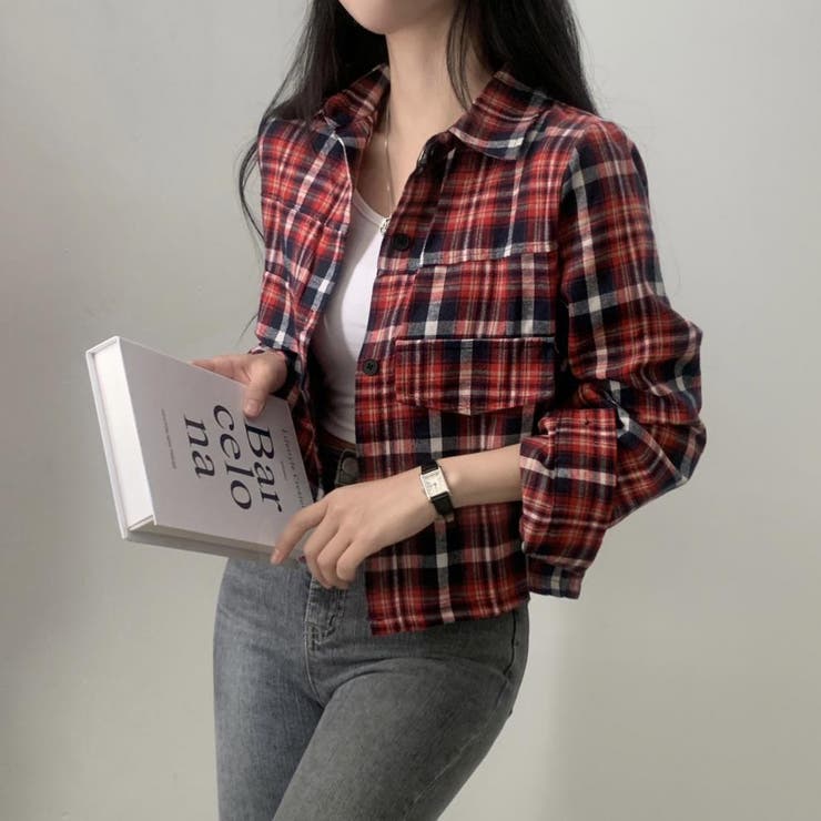 チェック柄クロップドシャツジャケット | LETee | 詳細画像14 