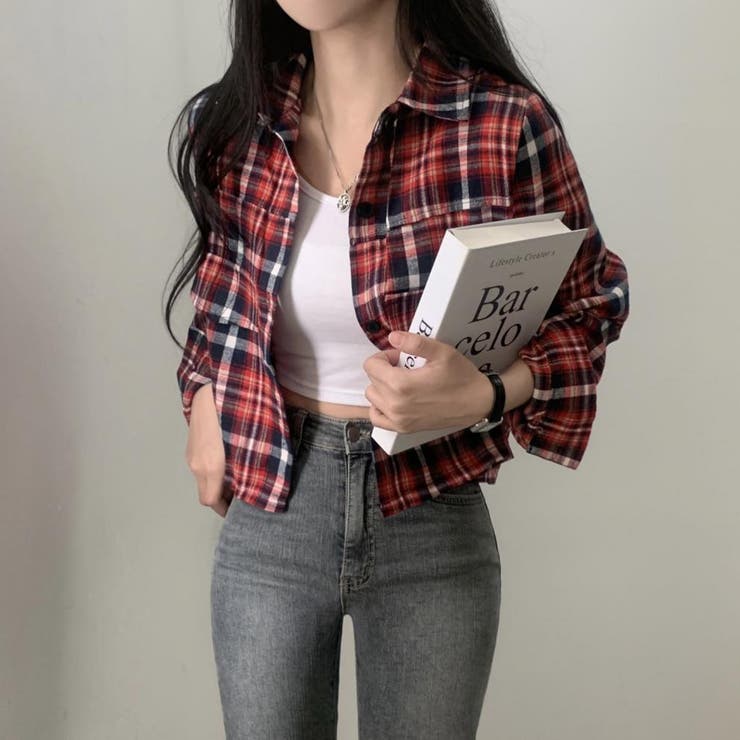 チェック柄クロップドシャツジャケット | LETee | 詳細画像15 