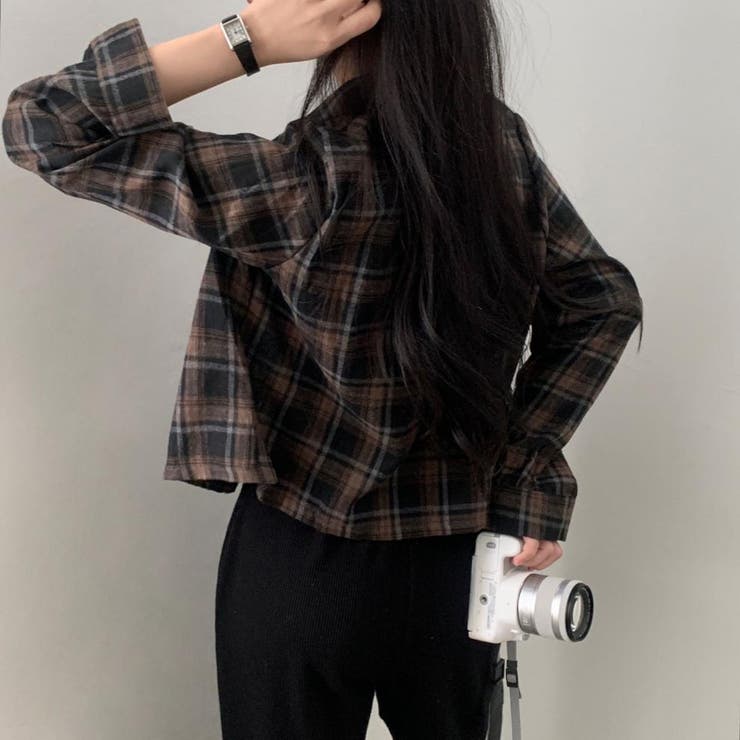 チェック柄クロップドシャツジャケット | LETee | 詳細画像17 