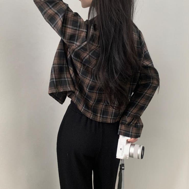 チェック柄クロップドシャツジャケット | LETee | 詳細画像18 