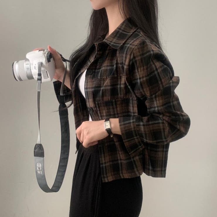 チェック柄クロップドシャツジャケット | LETee | 詳細画像21 