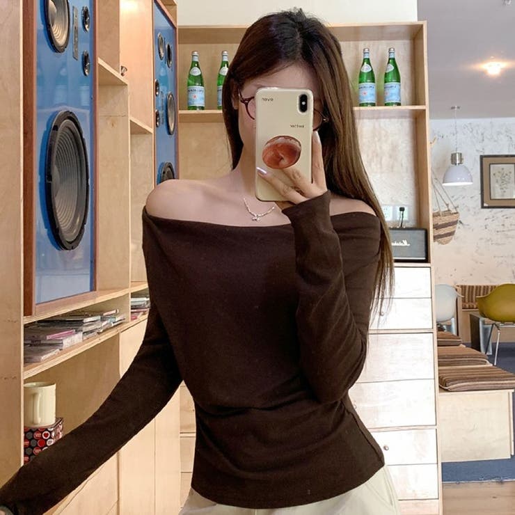 アシンメトリーネックドレープトップス | LETee | 詳細画像10 