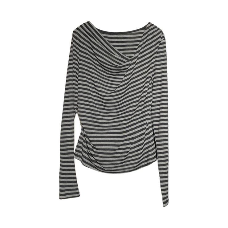 アシンメトリーネックドレープトップス | LETee | 詳細画像12 