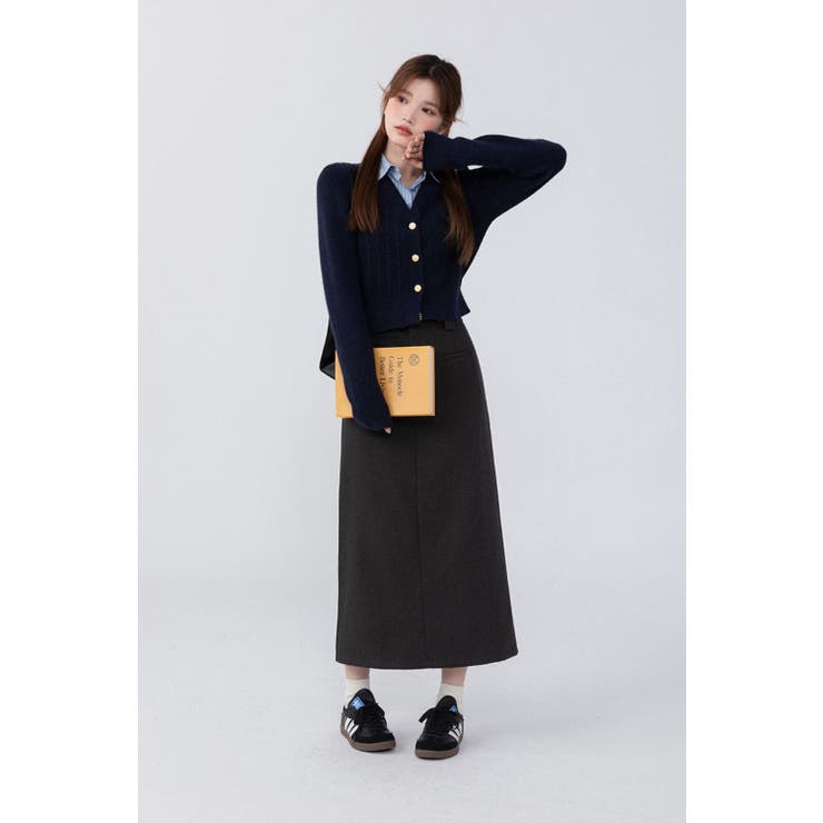 ニットトップス/見せかけえり付き/エンブレム風ワンポイント刺繍 | LETee | 詳細画像12 