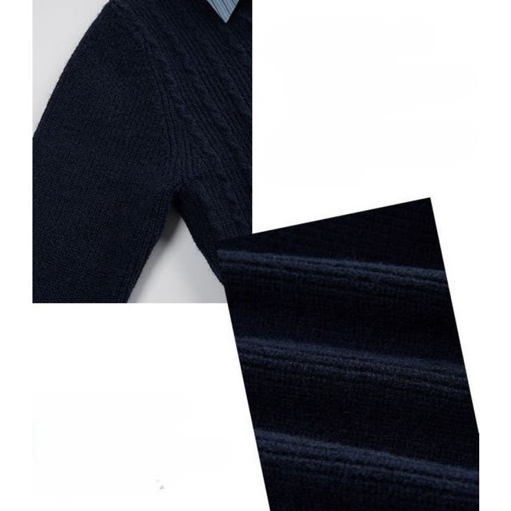 ニットトップス/見せかけえり付き/エンブレム風ワンポイント刺繍 | LETee | 詳細画像14 