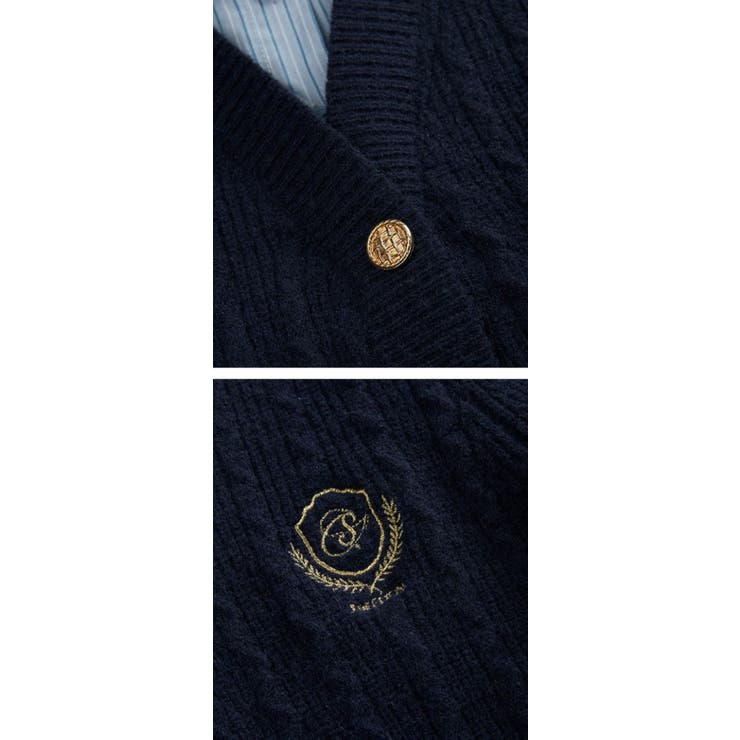 ニットトップス/見せかけえり付き/エンブレム風ワンポイント刺繍 | LETee | 詳細画像17 