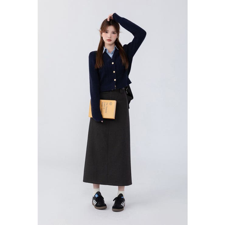 ニットトップス/見せかけえり付き/エンブレム風ワンポイント刺繍 | LETee | 詳細画像8 