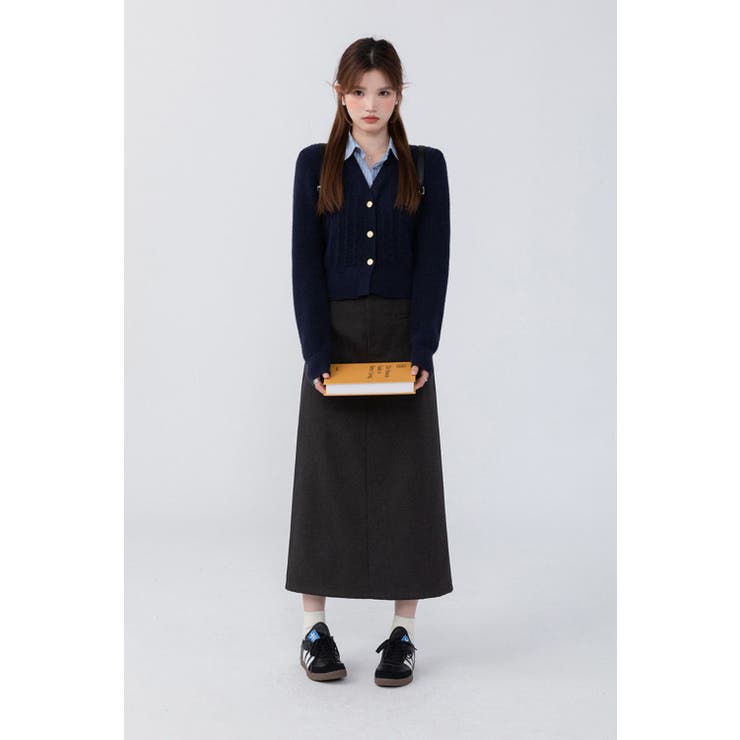 ニットトップス/見せかけえり付き/エンブレム風ワンポイント刺繍 | LETee | 詳細画像9 