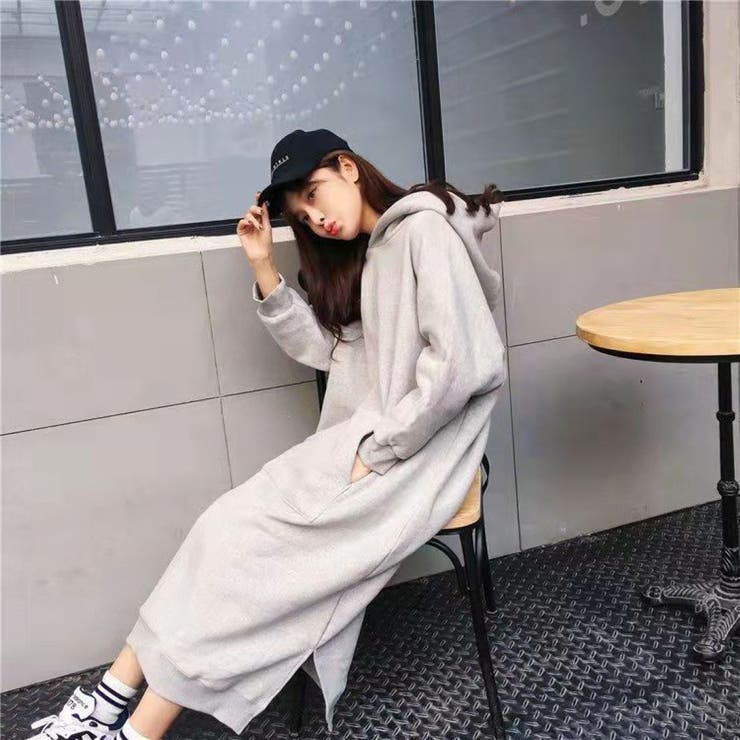 サイドスリットプルパーカーワンピース/カンガルーポケット | LETee | 詳細画像12 