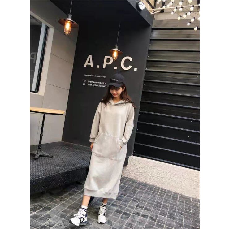 サイドスリットプルパーカーワンピース/カンガルーポケット | LETee | 詳細画像3 