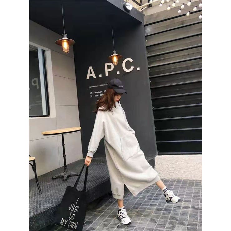 サイドスリットプルパーカーワンピース/カンガルーポケット | LETee | 詳細画像4 